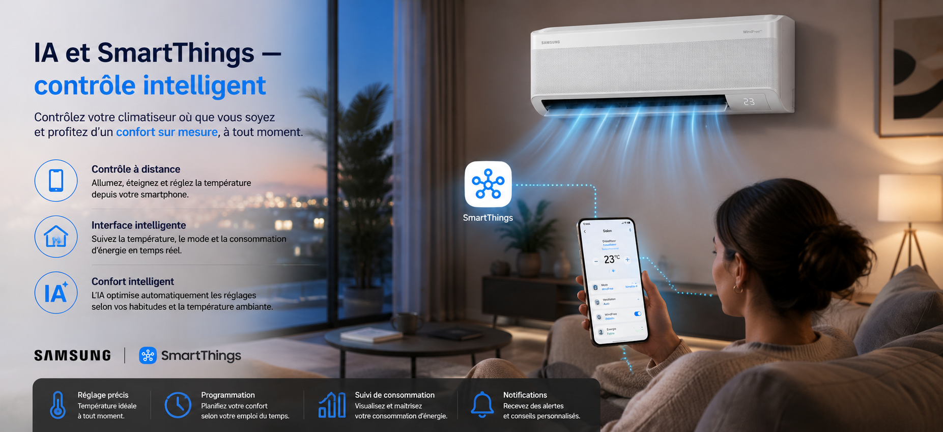 Climatiseur Samsung 18000 BTU smart ai